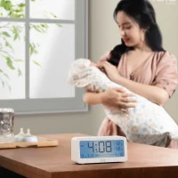 Nhiệt ẩm kế điện tử đa năng trong nhà kiêm đồng hồ báo thức cho bé Senmax 1 - Hình ảnh 2